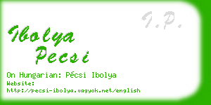 ibolya pecsi business card